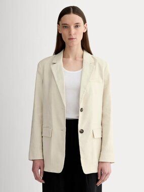 Everlane The Oversized Stretch Linen Blazer in Birch Size 6